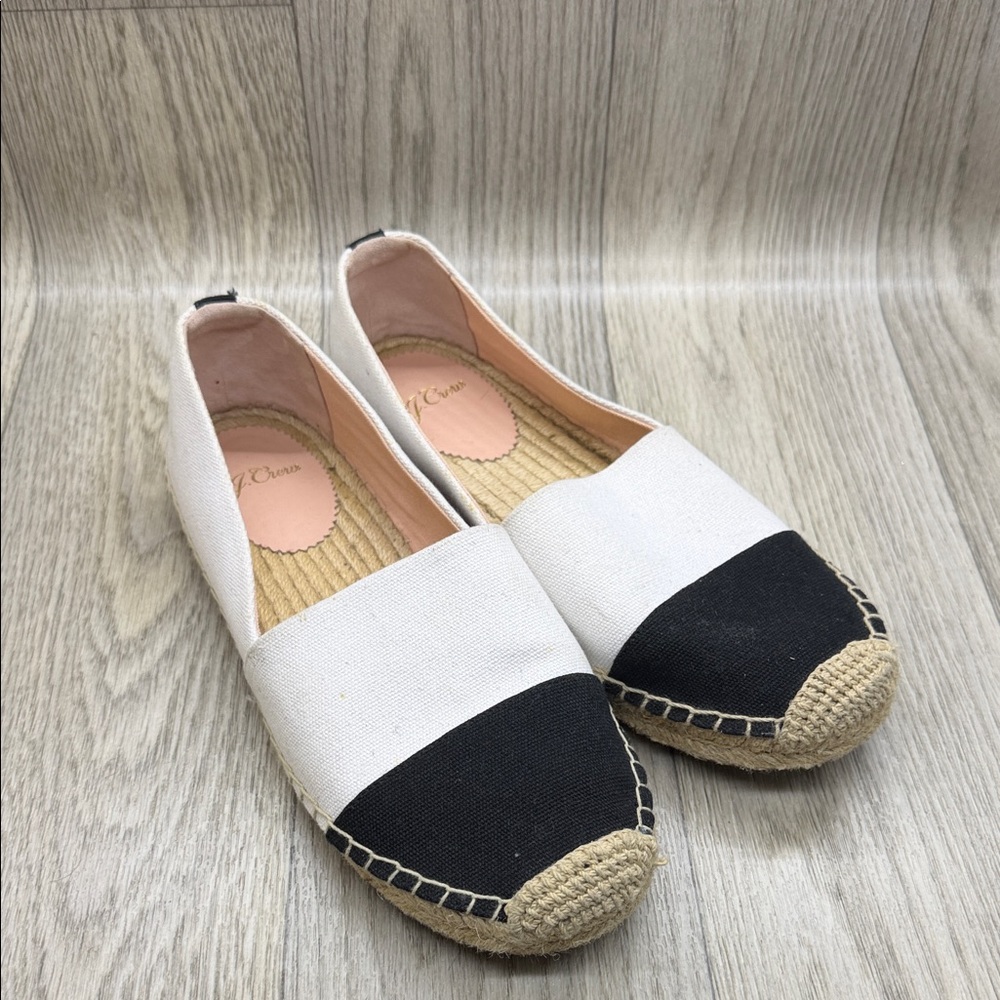 J. Crew Black and White Espadrille Flats